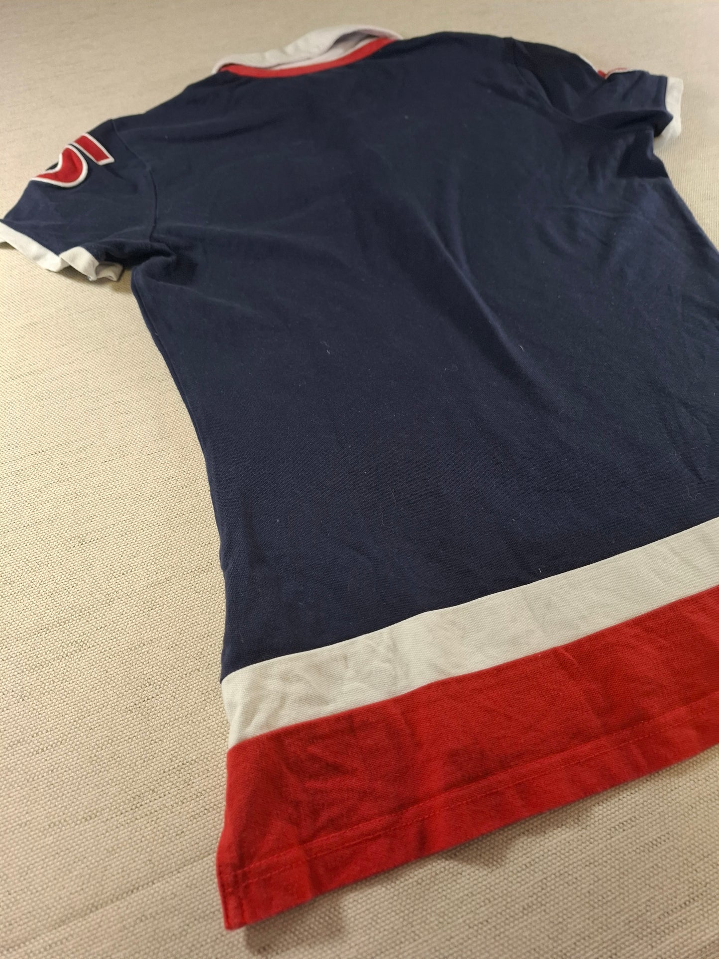 001350 Tommy Hilfiger Polo shirt size M Navy/ Red/ White