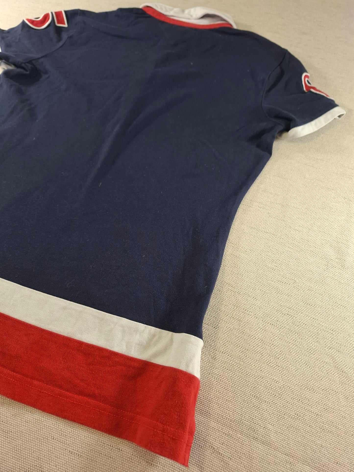 001350 Tommy Hilfiger Polo shirt size M Navy/ Red/ White