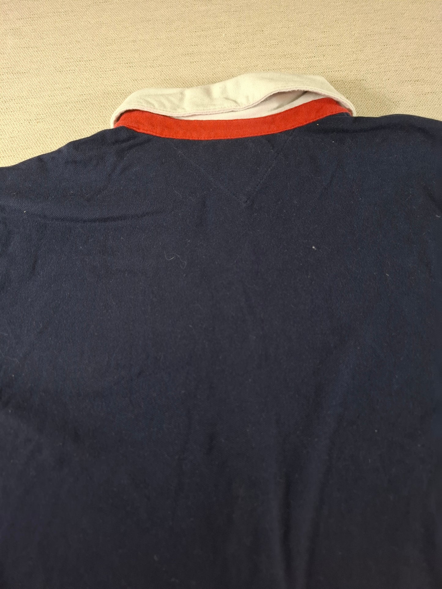 001350 Tommy Hilfiger Polo shirt size M Navy/ Red/ White