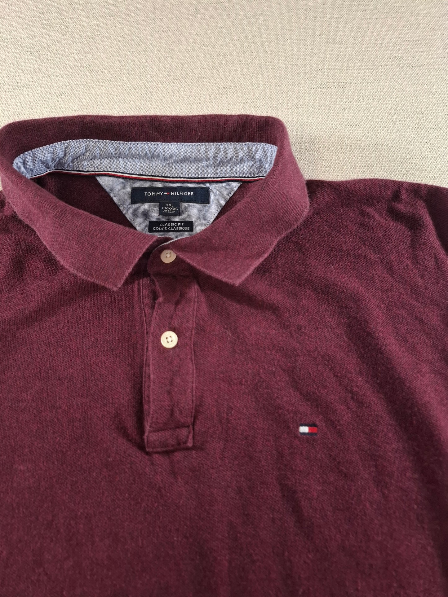 001353 Tommy Hilfiger Polo shirt size XXL Burgundy