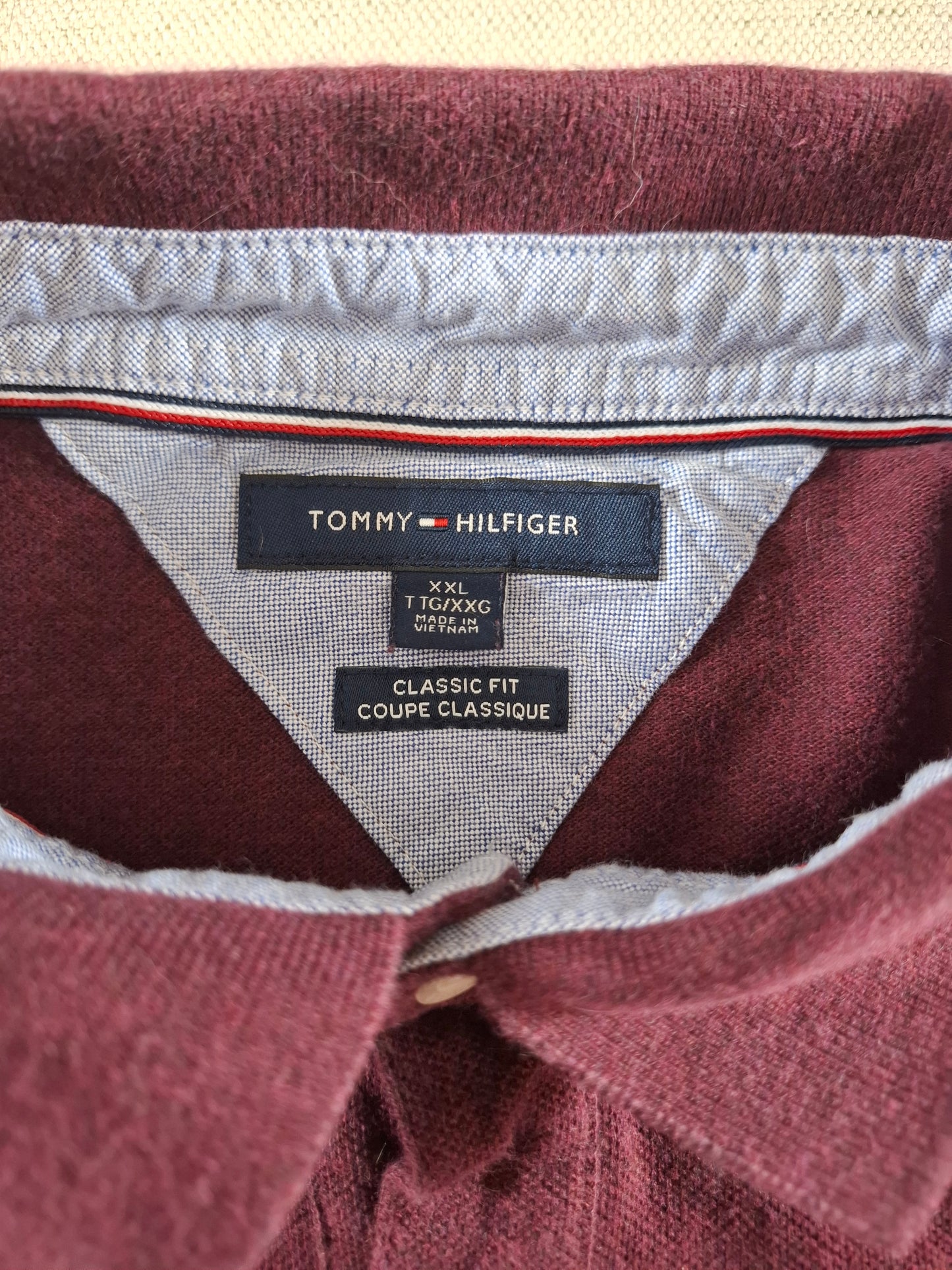001353 Tommy Hilfiger Polo shirt size XXL Burgundy
