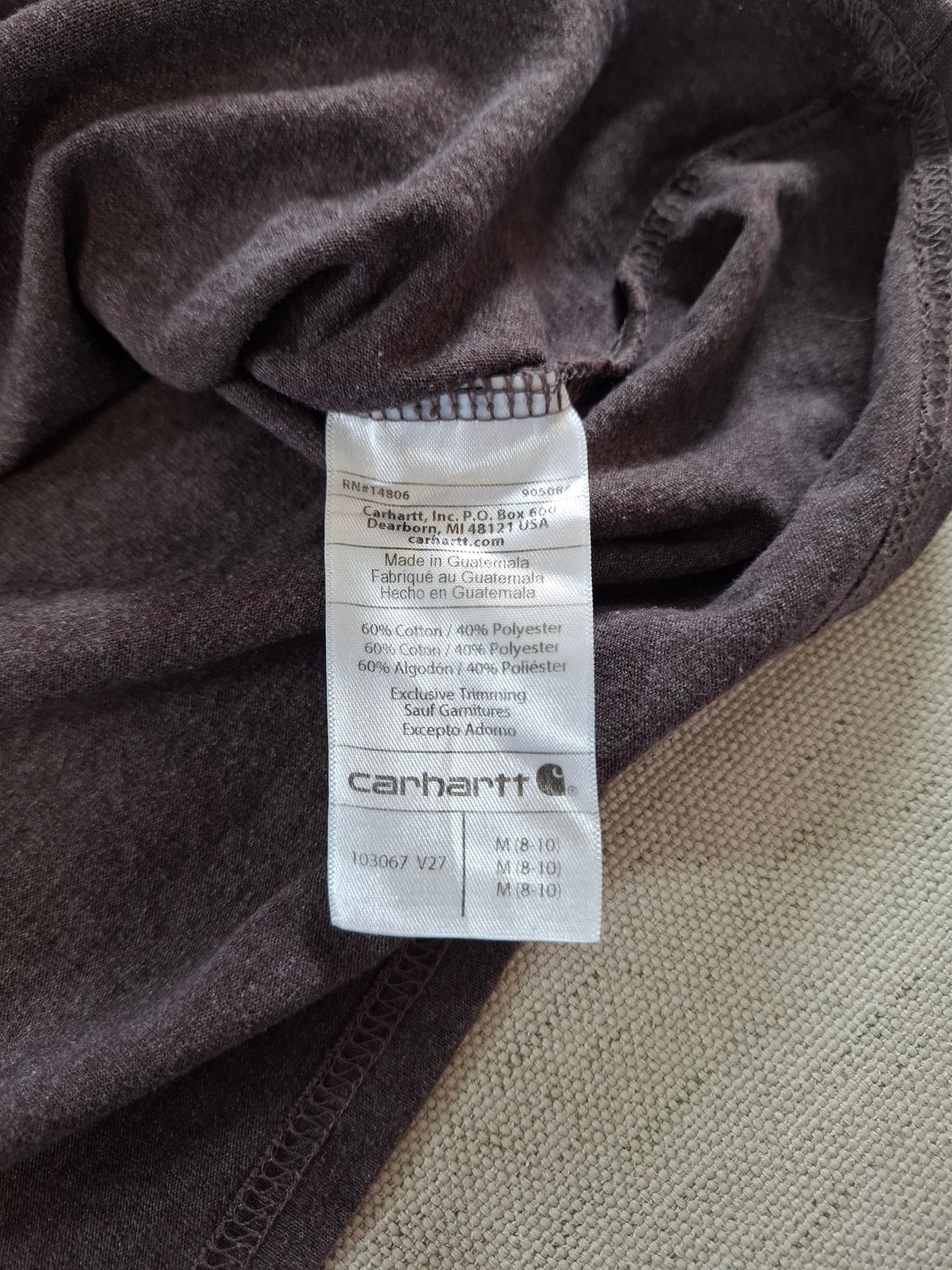 001355 Carhartt T-shirt size M Brown/ Mauve
