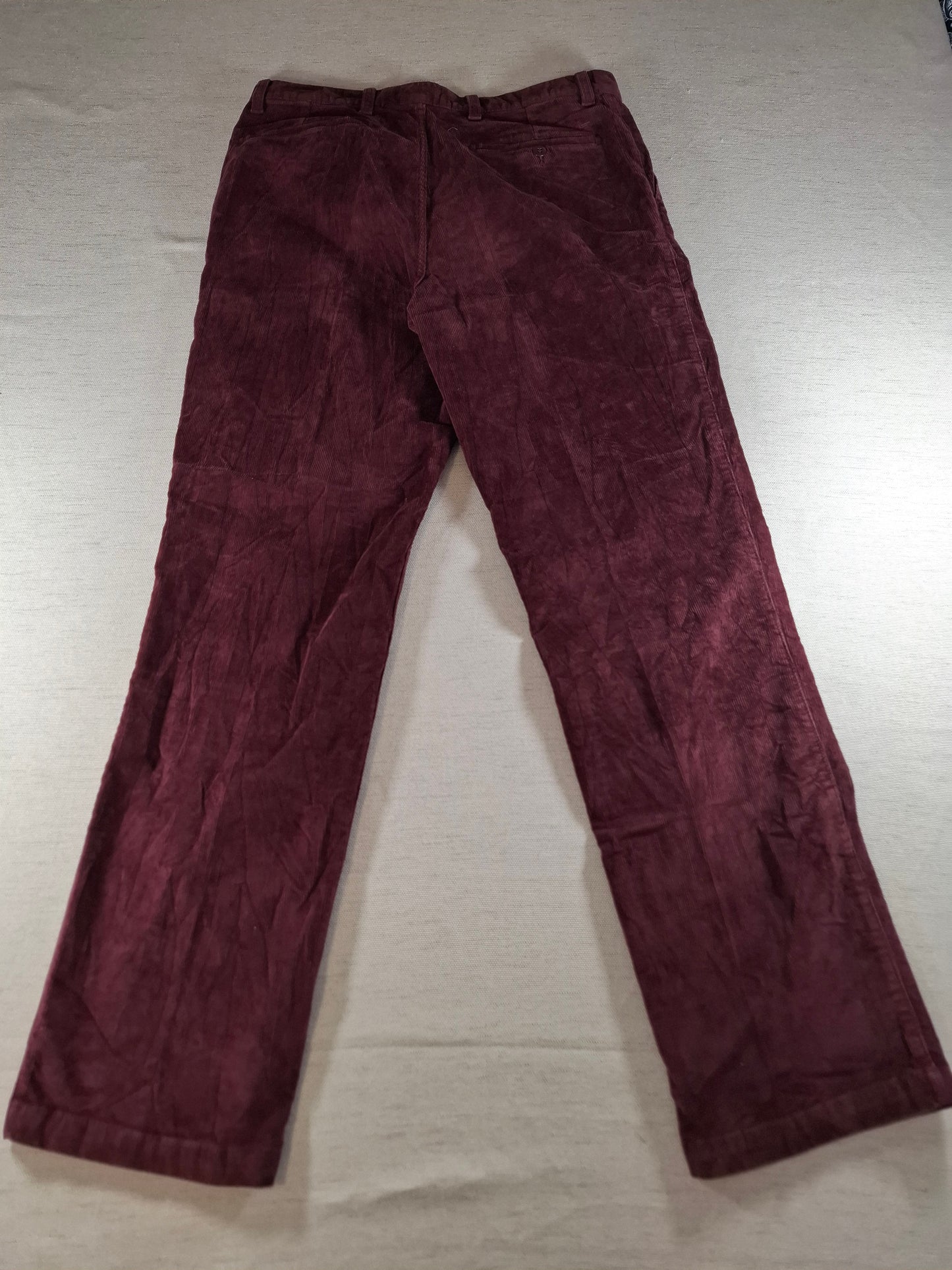 001382 Dockers Corduroy – Burgundy, Size 34/34