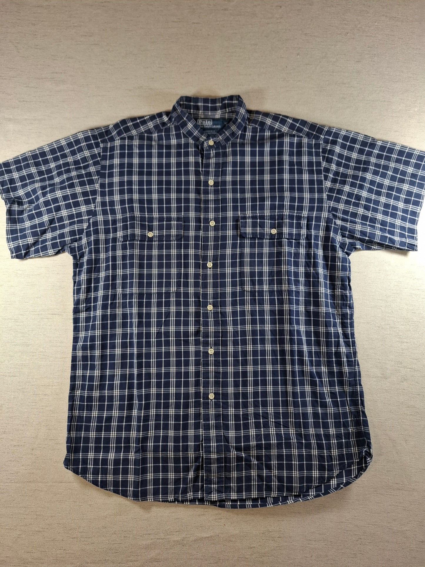 001358 Polo Ralph Lauren Button down shirt – Blue/ white checkered, Size M