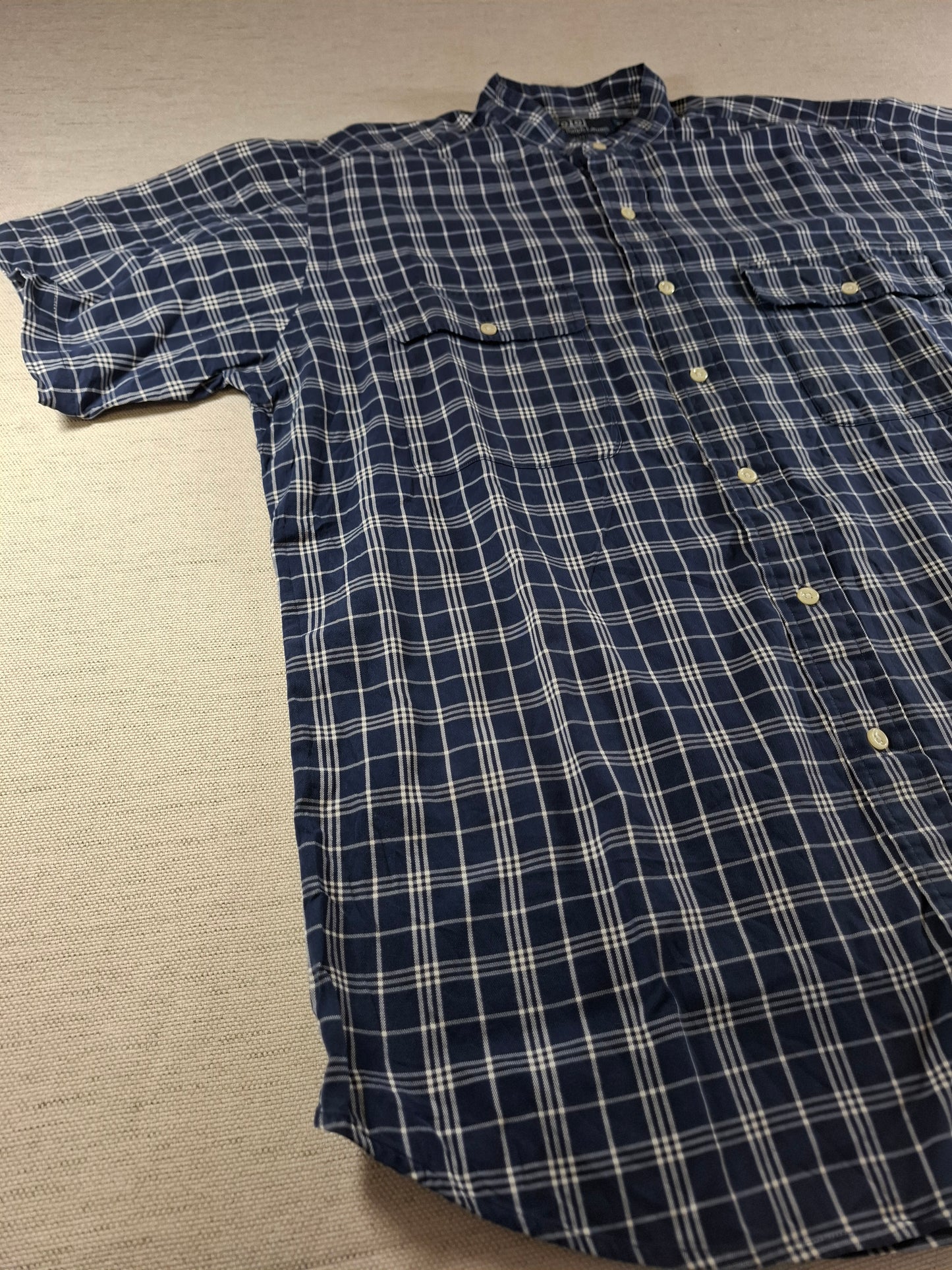 001358 Polo Ralph Lauren Button down shirt – Blue/ white checkered, Size M