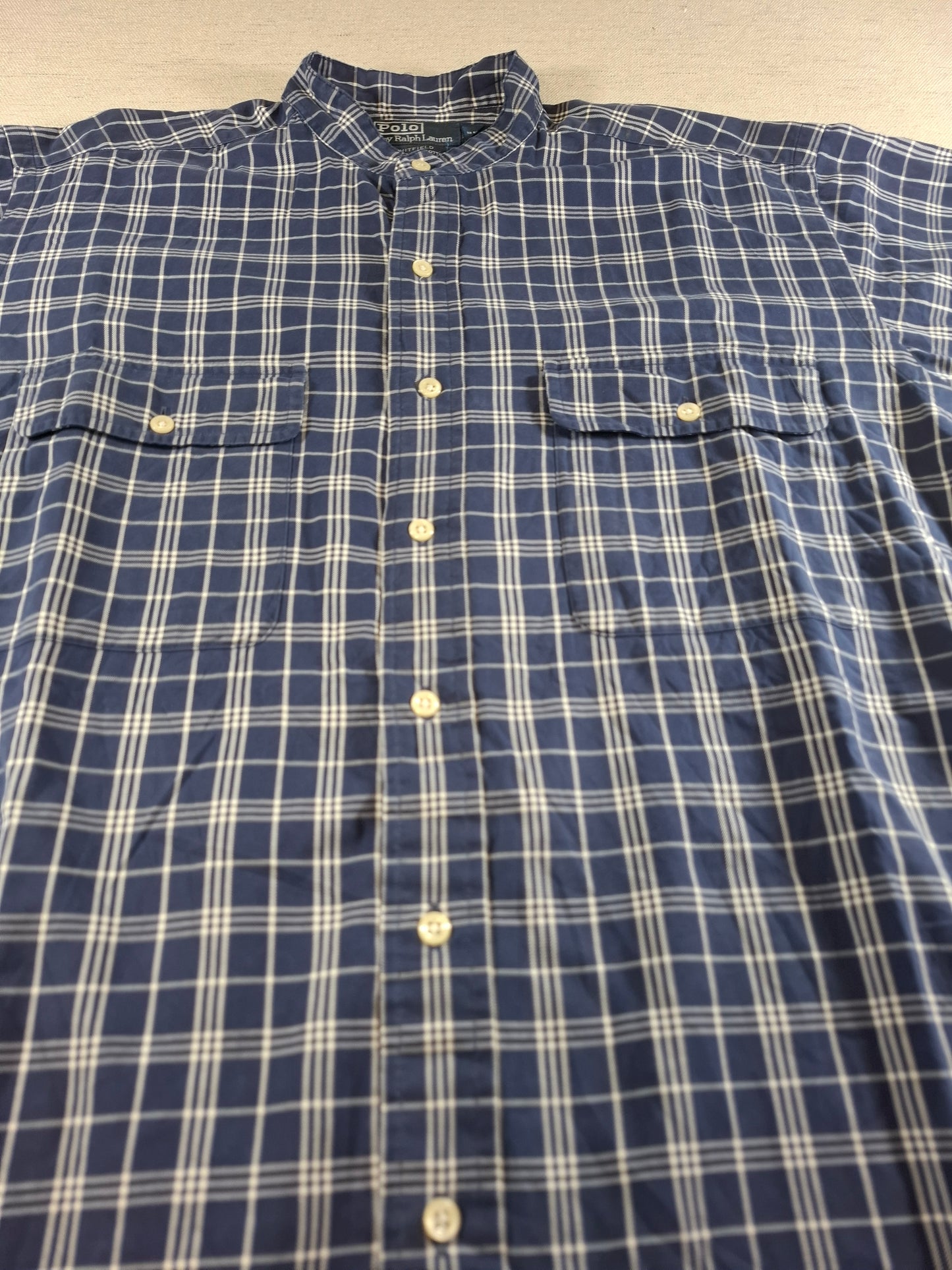 001358 Polo Ralph Lauren Button down shirt – Blue/ white checkered, Size M