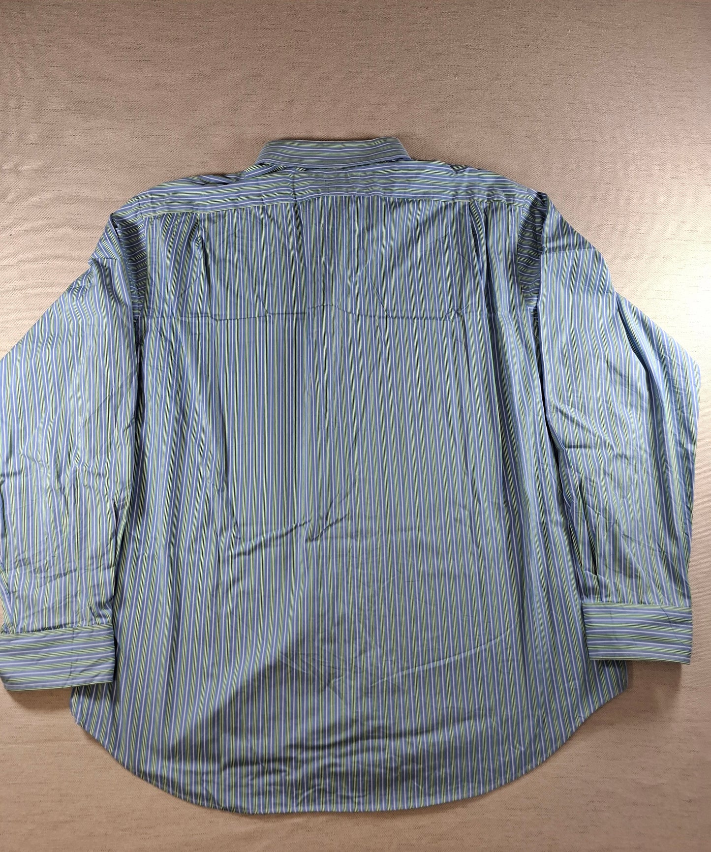 001359 Polo Ralph Lauren Button down shirt – Blue/ White/ Green striped, Size 18 36/37