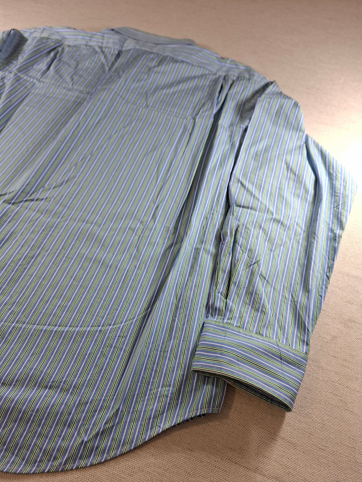 001359 Polo Ralph Lauren Button down shirt – Blue/ White/ Green striped, Size 18 36/37