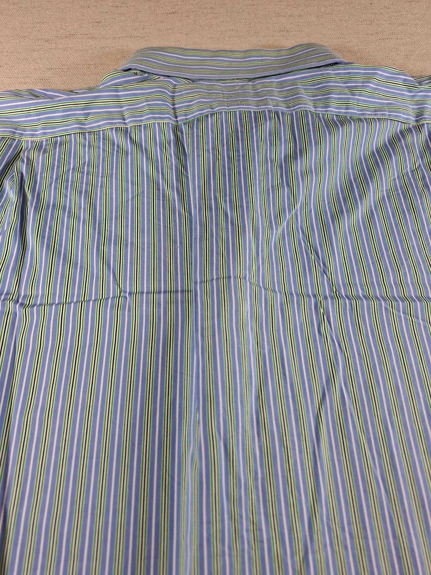 001359 Polo Ralph Lauren Button down shirt – Blue/ White/ Green striped, Size 18 36/37