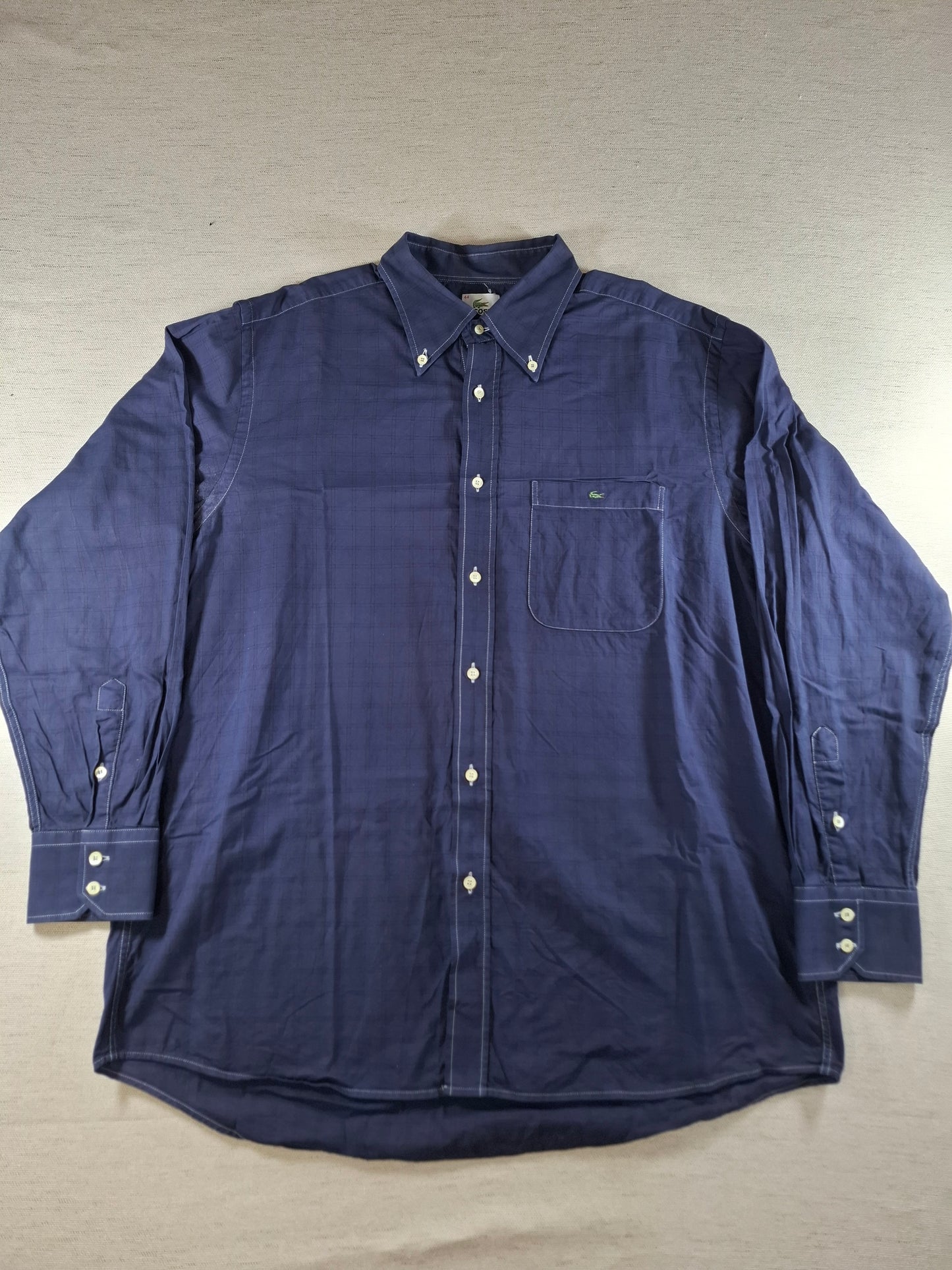 001360 Lacoste Button down shirt – Navy blue, Size 44