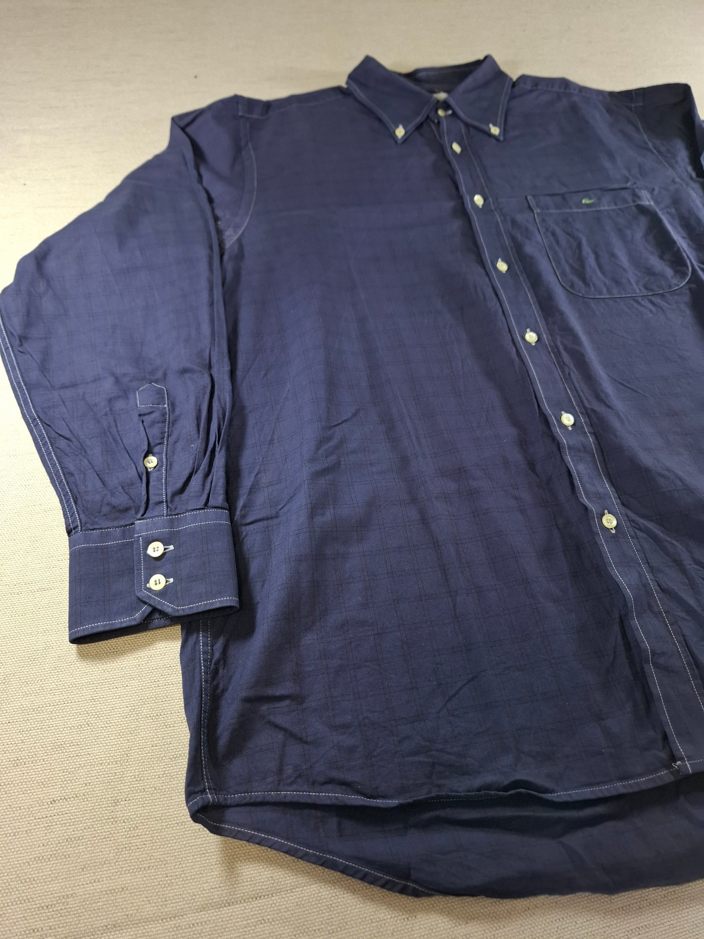 001360 Lacoste Button down shirt – Navy blue, Size 44