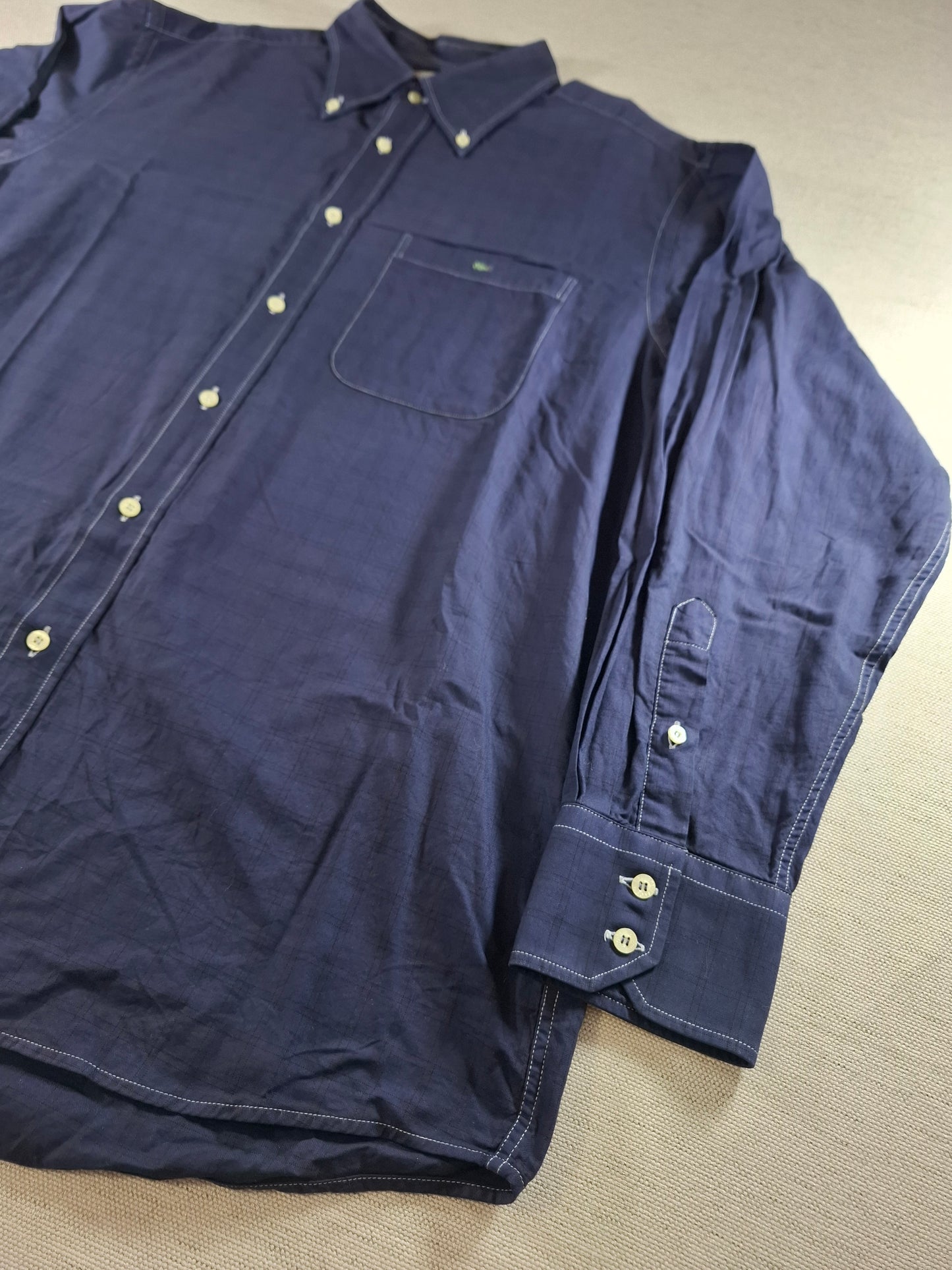 001360 Lacoste Button down shirt – Navy blue, Size 44