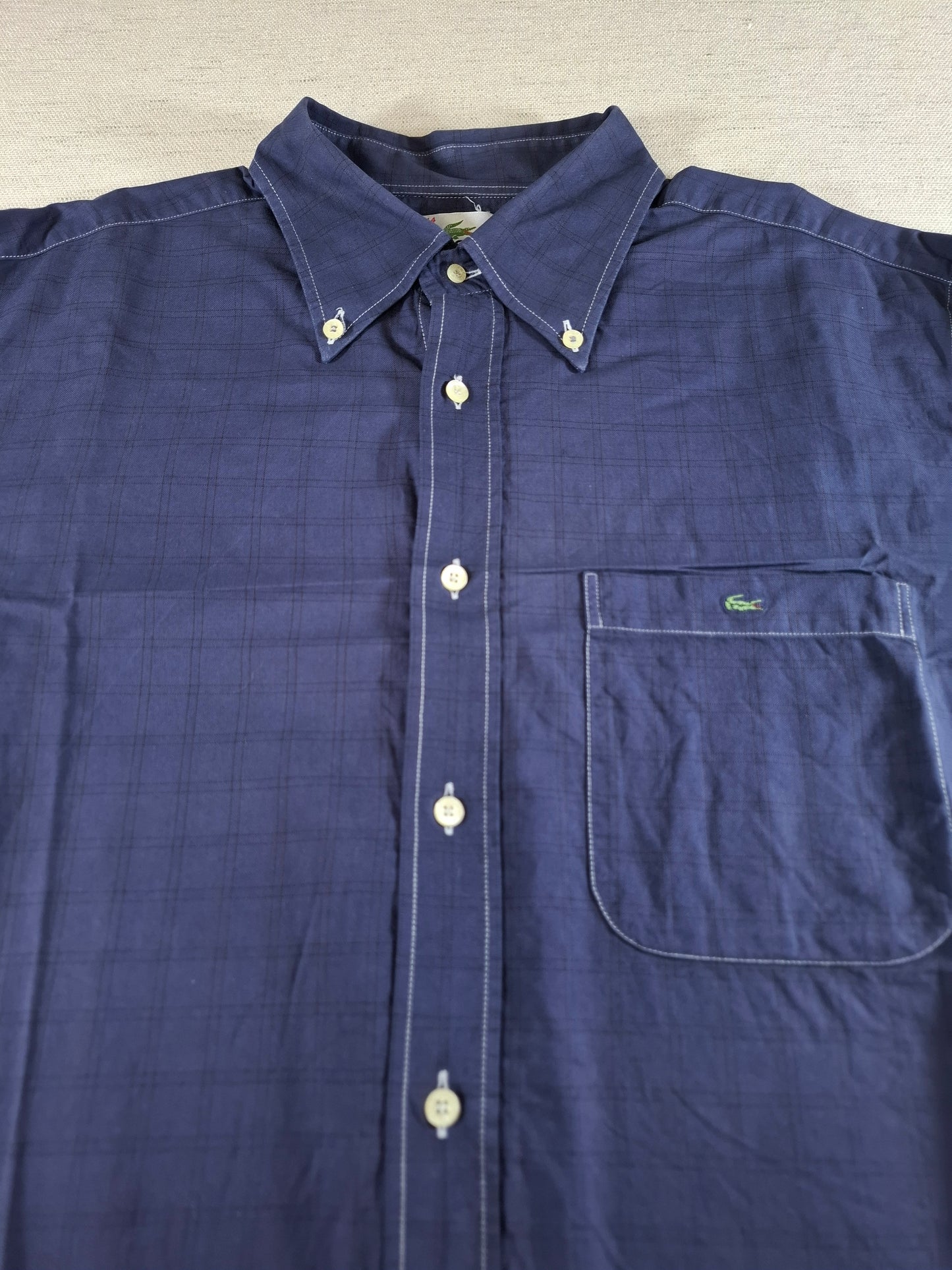 001360 Lacoste Button down shirt – Navy blue, Size 44