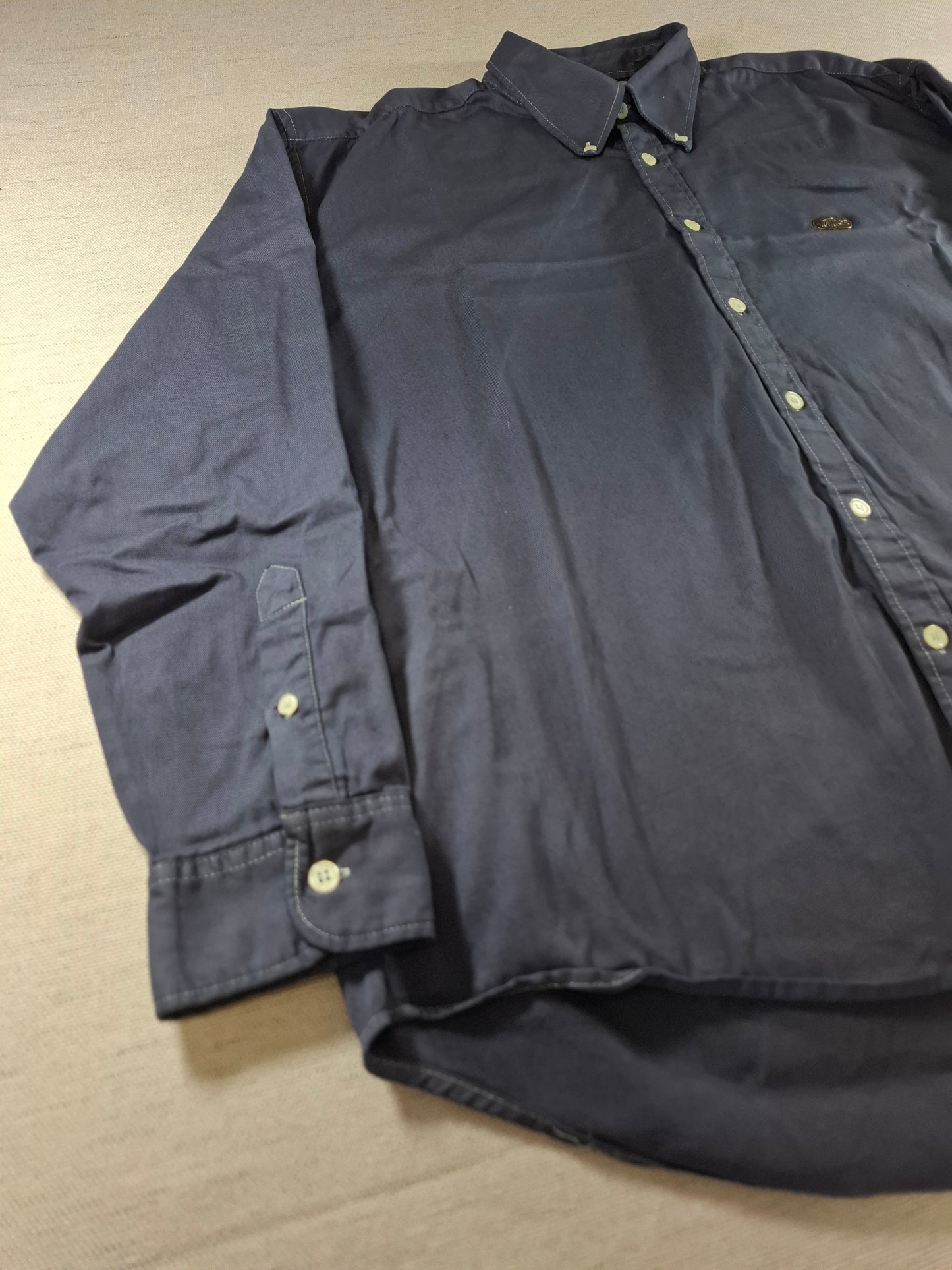001361 Lacoste Button down shirt – Navy Blue, Size L