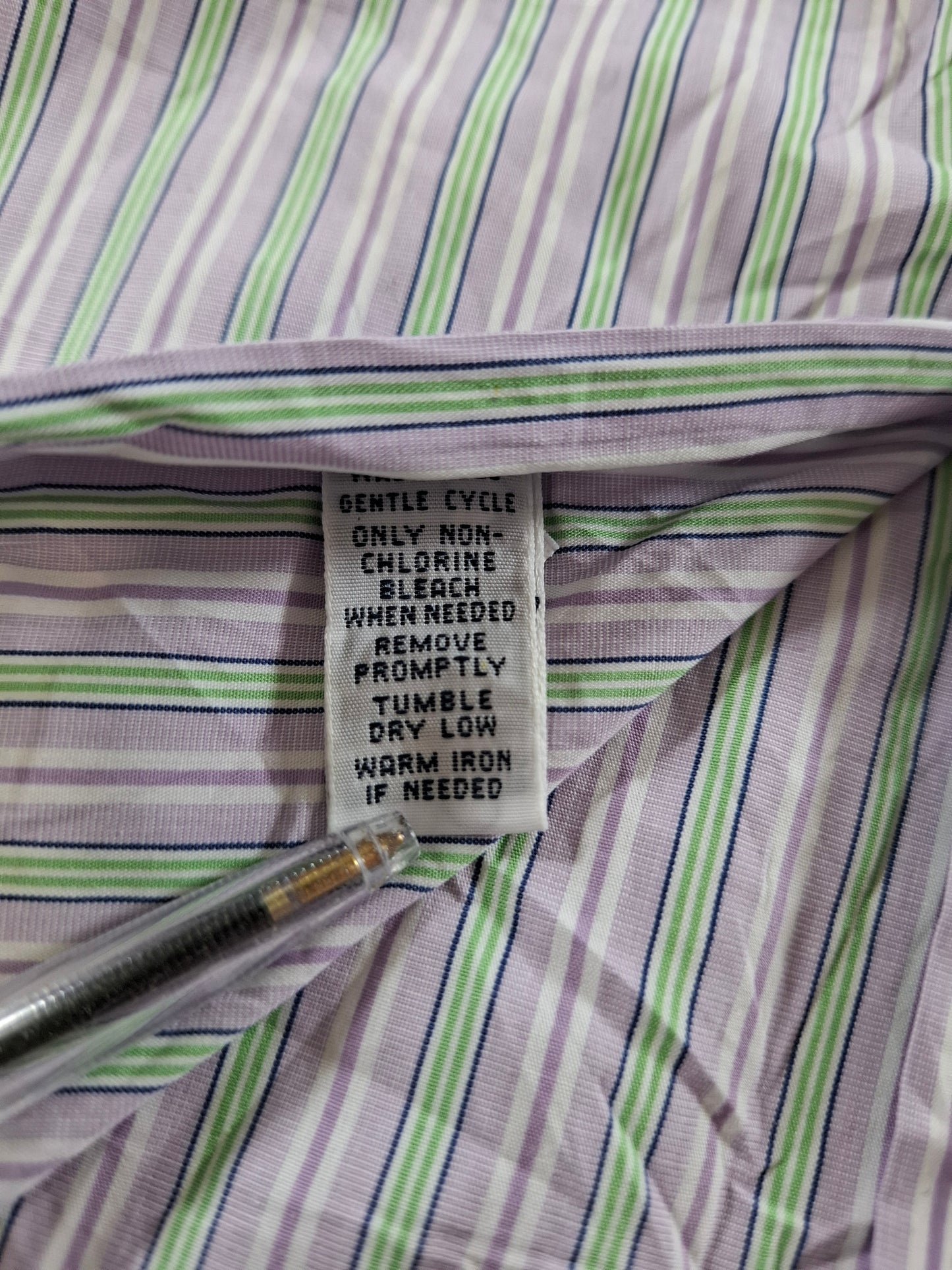 001362 Polo Ralph Lauren Button down shirt – Pink/ Green striped, Size 17/43