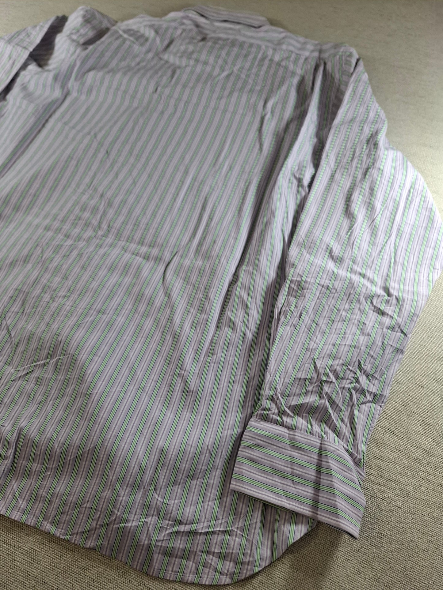 001362 Polo Ralph Lauren Button down shirt – Pink/ Green striped, Size 17/43