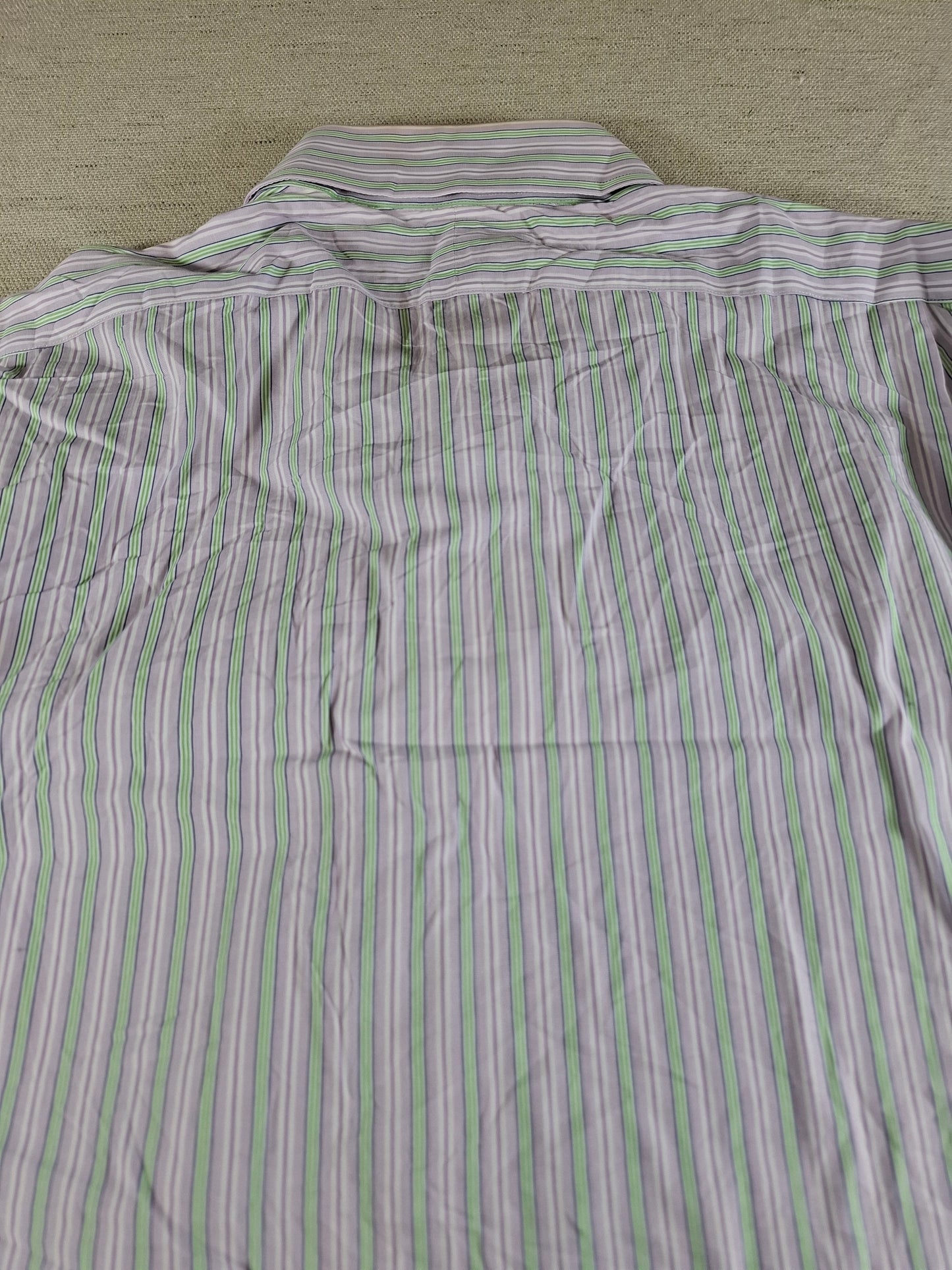 001362 Polo Ralph Lauren Button down shirt – Pink/ Green striped, Size 17/43