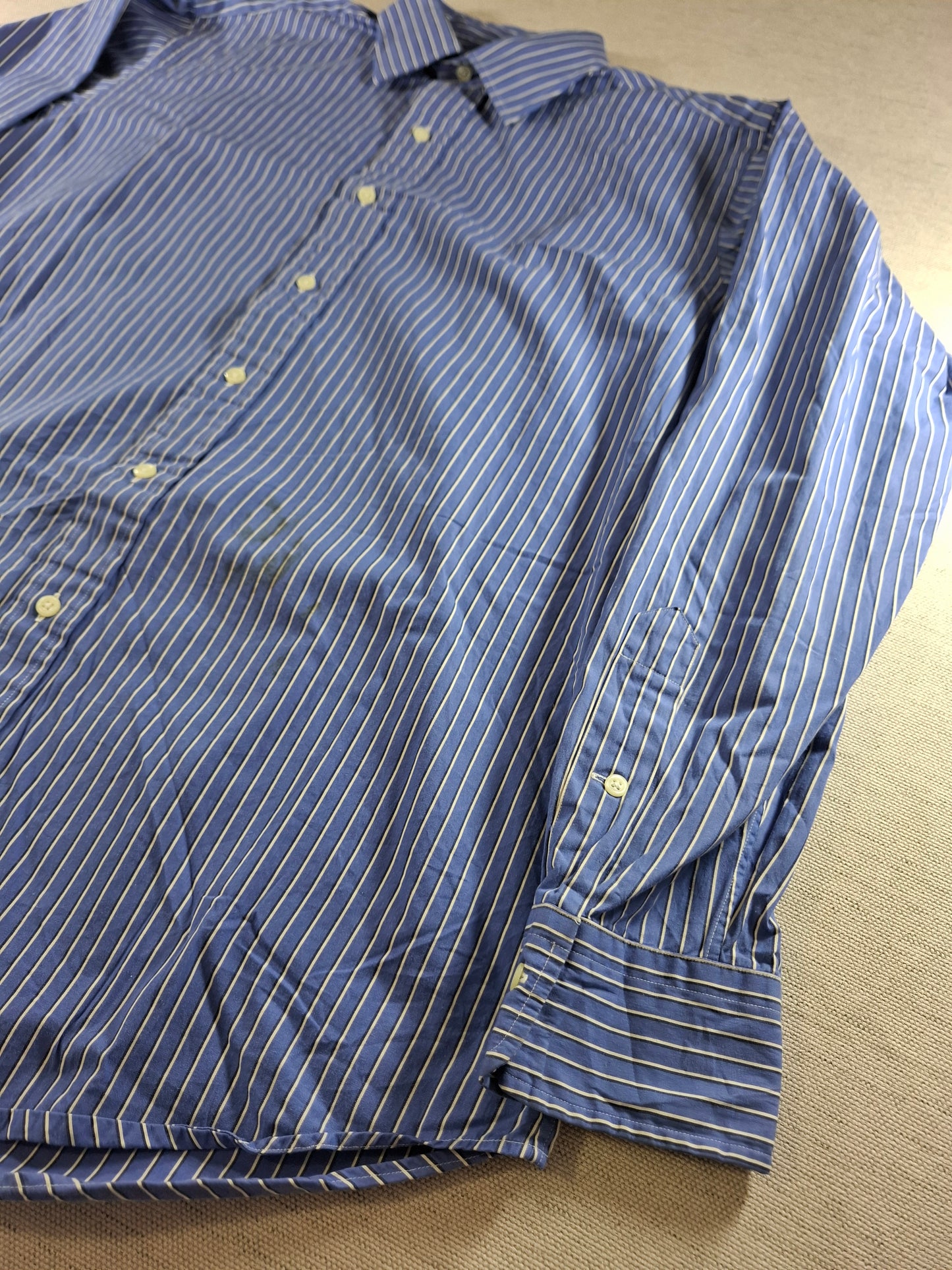 001363 Polo Ralph Lauren Button down shirt – Blue/ black/ white striped, Size L
