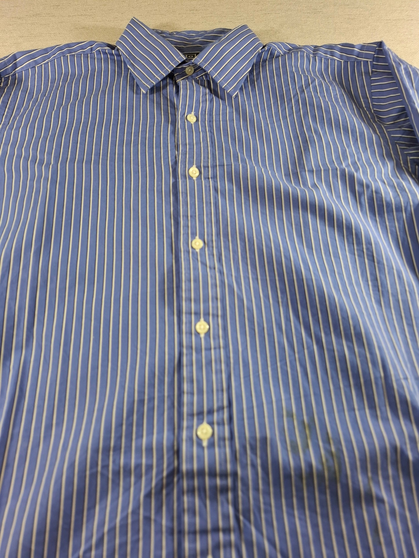 001363 Polo Ralph Lauren Button down shirt – Blue/ black/ white striped, Size L
