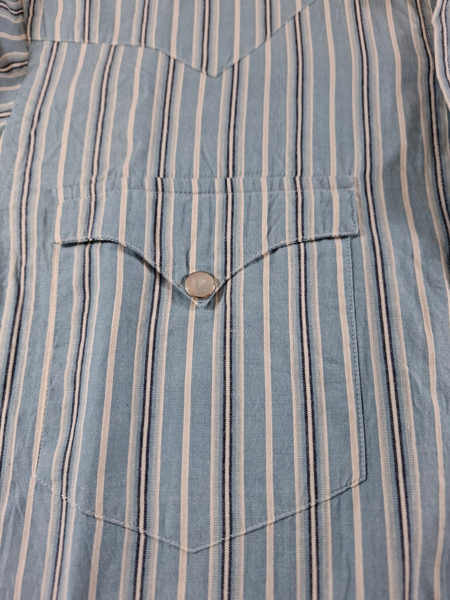 001364 Polo Ralph Lauren Button down shirt – Aqua/ black/ white striped, Size 4