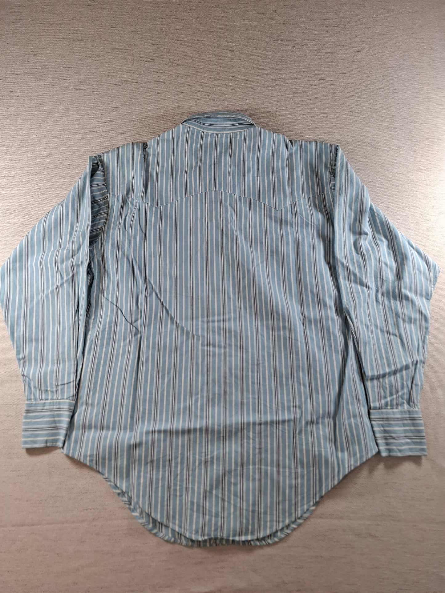 001364 Polo Ralph Lauren Button down shirt – Aqua/ black/ white striped, Size 4