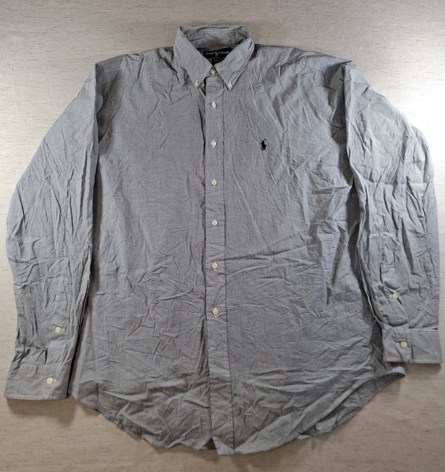 001365 Polo Ralph Lauren Button down shirt – Black/ White checkered, Size 16 1/2 36/37