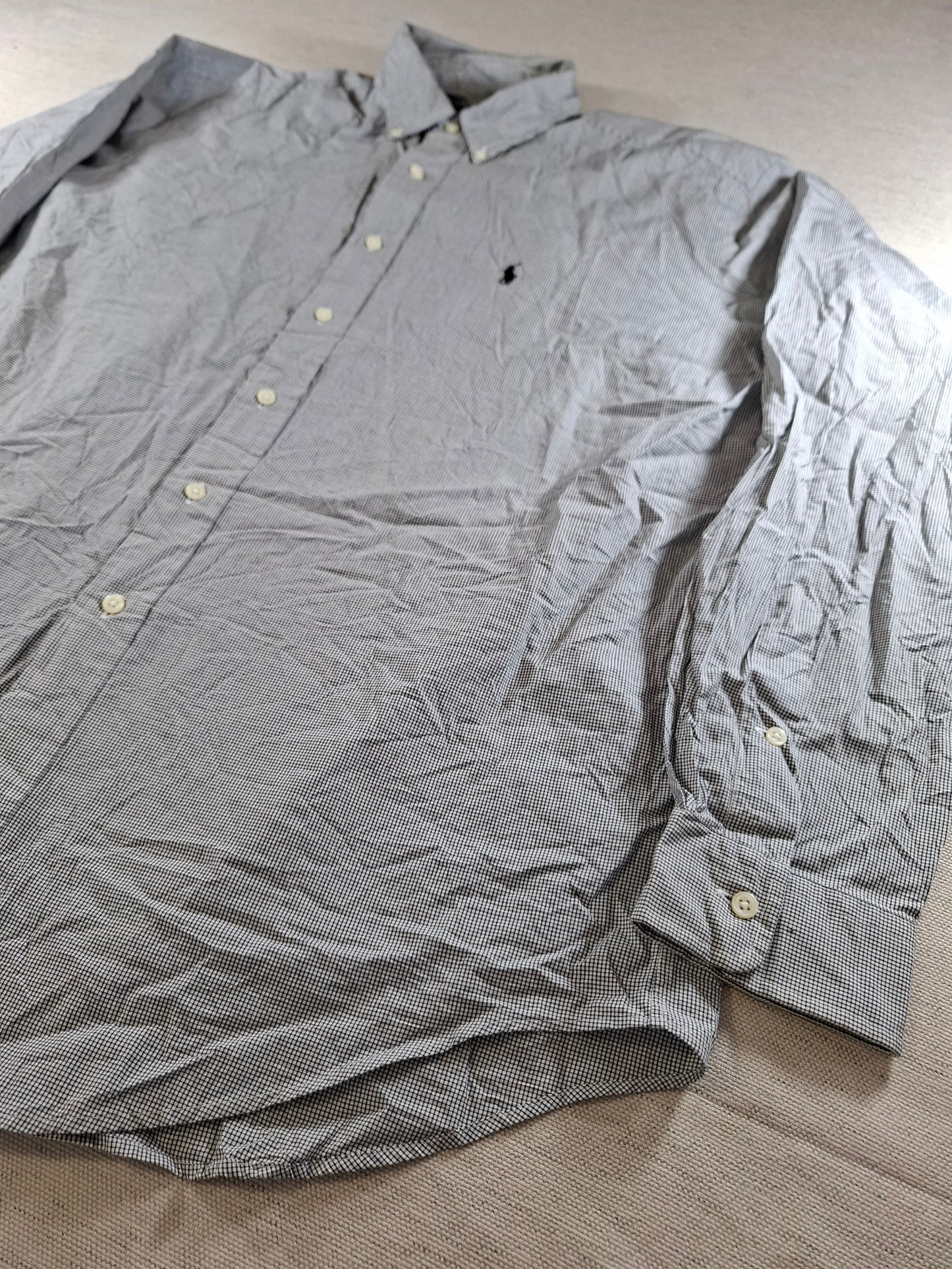 001365 Polo Ralph Lauren Button down shirt – Black/ White checkered, Size 16 1/2 36/37