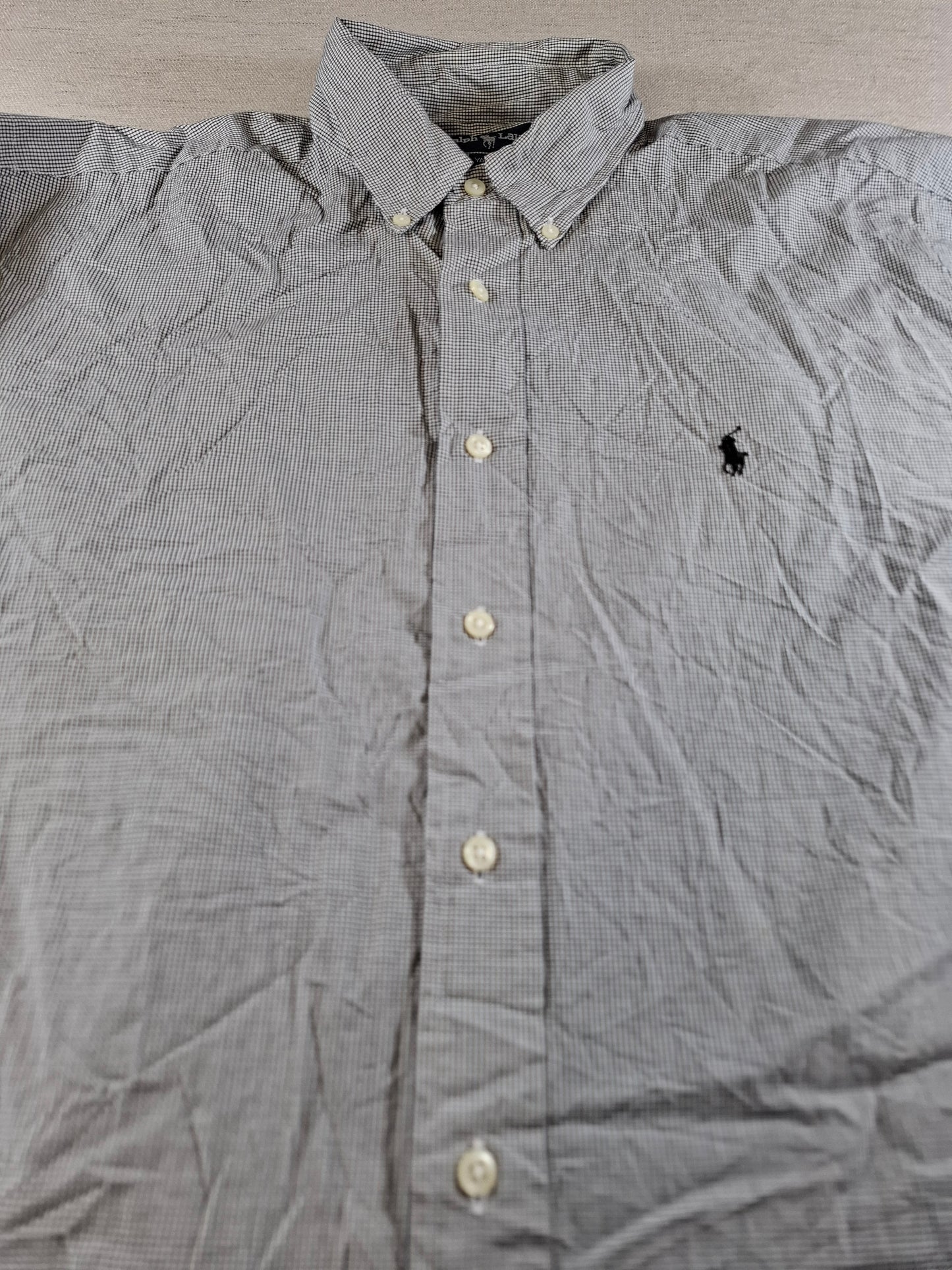 001365 Polo Ralph Lauren Button down shirt – Black/ White checkered, Size 16 1/2 36/37