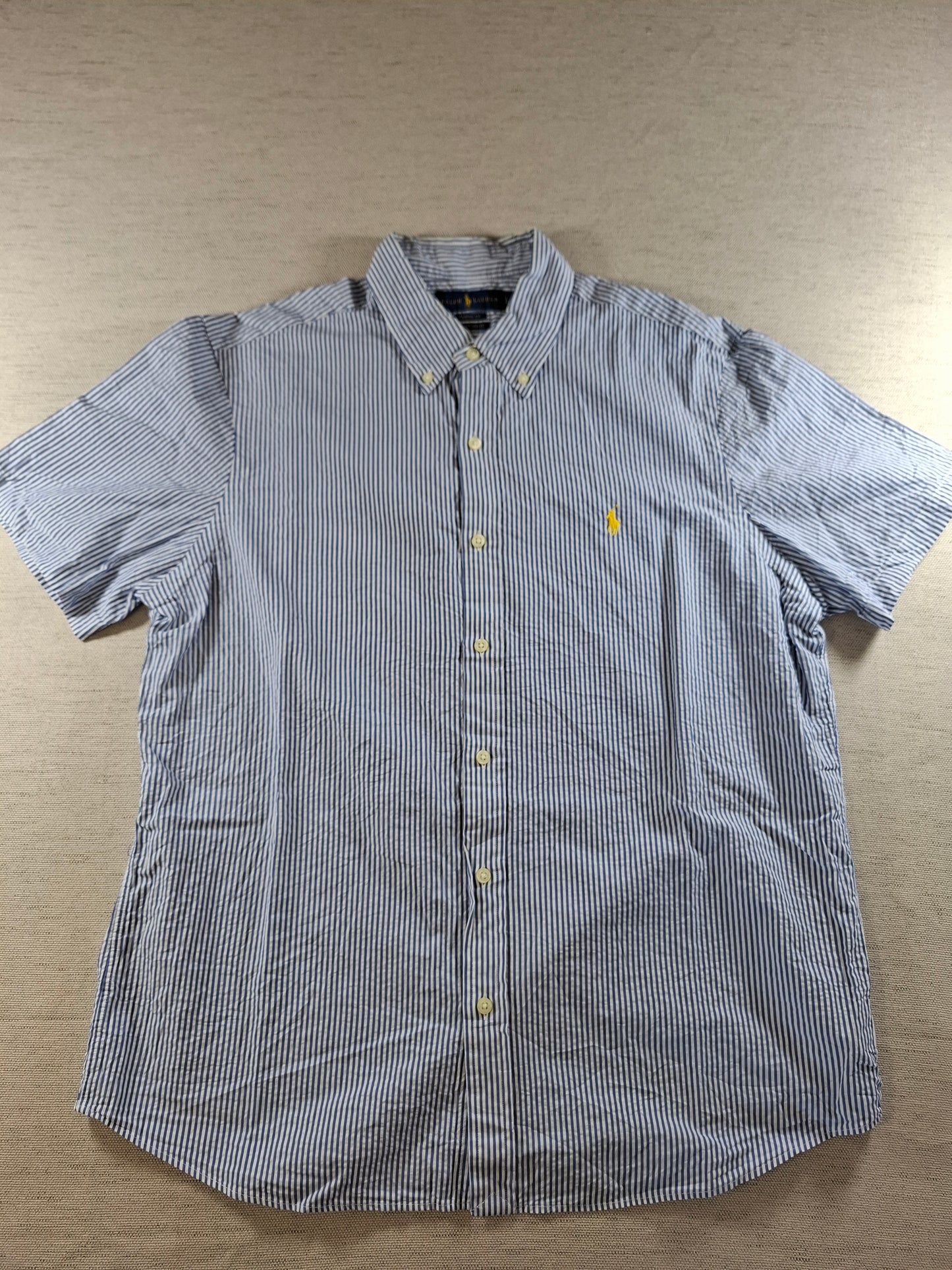001366 Polo Ralph Lauren Button down shirt – Blue/ white striped, Size L