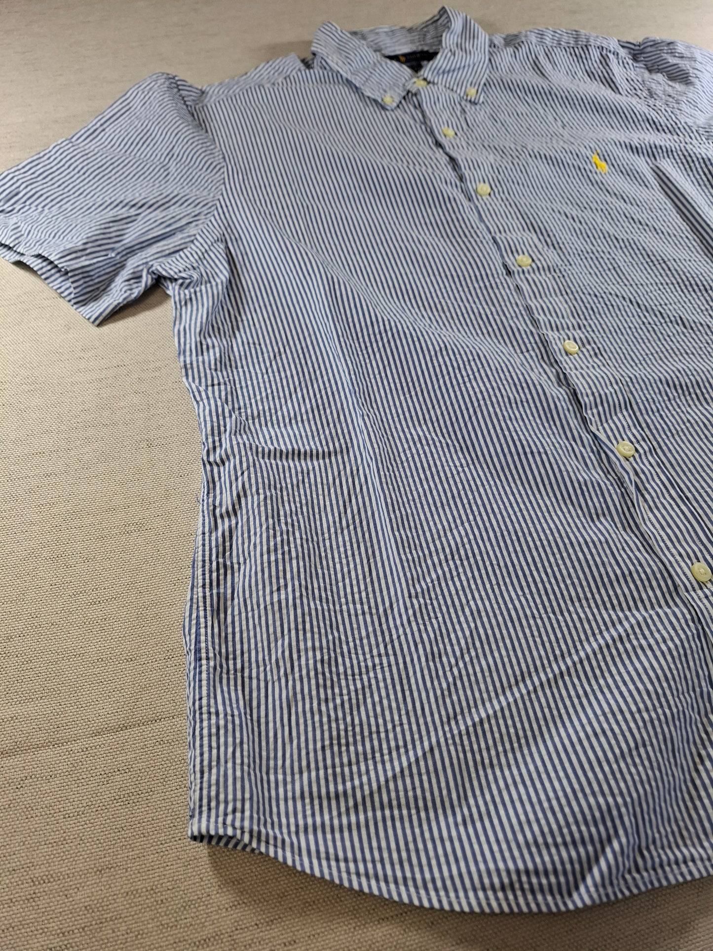 001366 Polo Ralph Lauren Button down shirt – Blue/ white striped, Size L