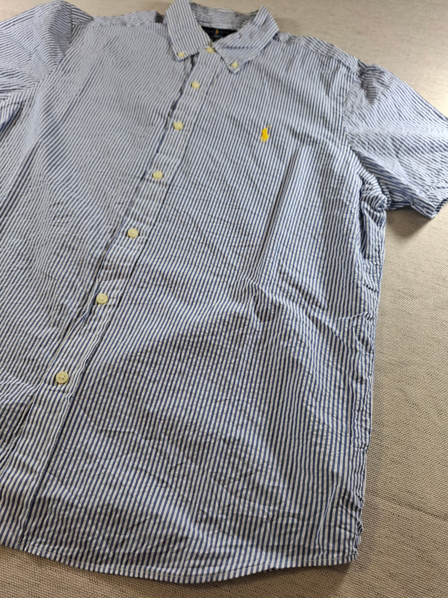 001366 Polo Ralph Lauren Button down shirt – Blue/ white striped, Size L