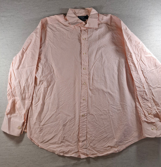 001367 Polo Ralph Lauren Button down shirt – Orange/ white checkered, Size 17 34/35
