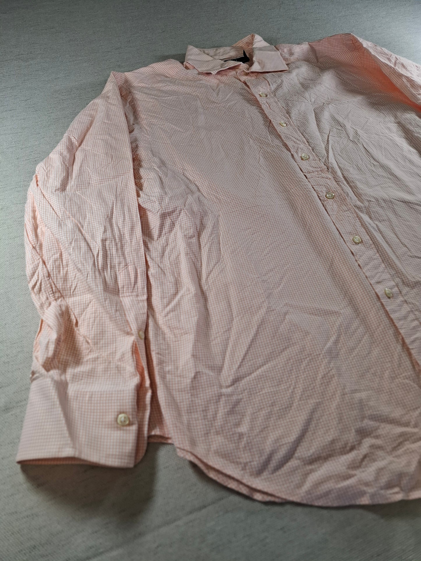 001367 Polo Ralph Lauren Button down shirt – Orange/ white checkered, Size 17 34/35