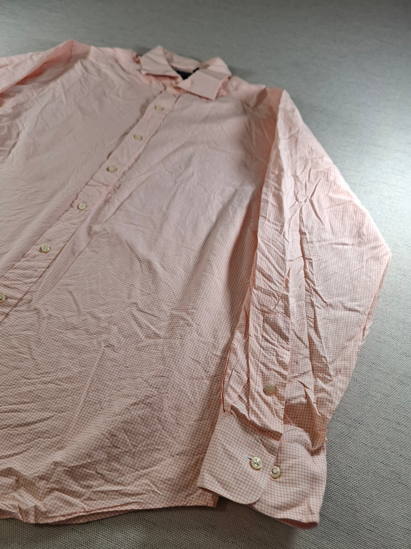 001367 Polo Ralph Lauren Button down shirt – Orange/ white checkered, Size 17 34/35