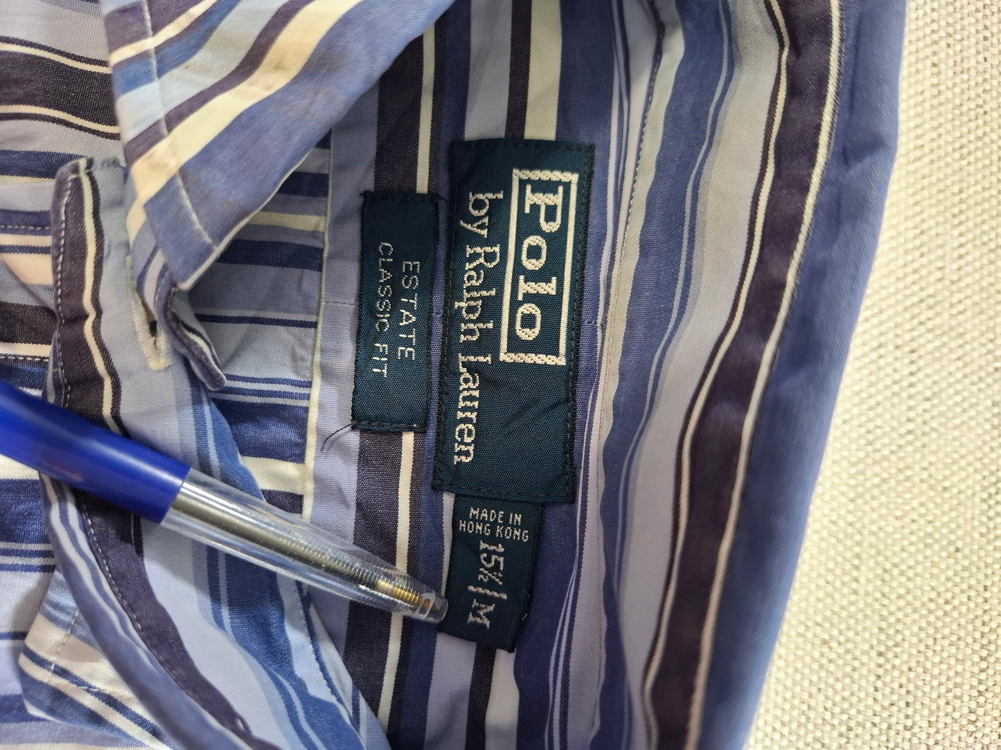 001369 Polo Ralph Lauren Button down shirt – Multicolor blue striped, Size 15 1/2 / M