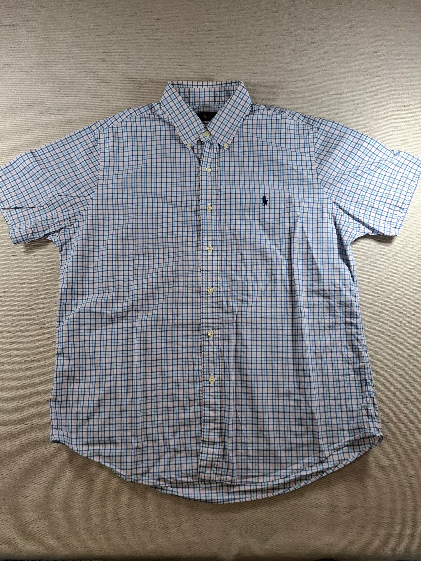 001370 Polo Ralph Lauren Button down shirt – Multi blue / white checkered, Size L