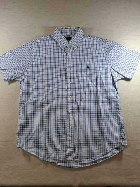 001370 Polo Ralph Lauren Button down shirt – Multi blue / white checkered, Size L
