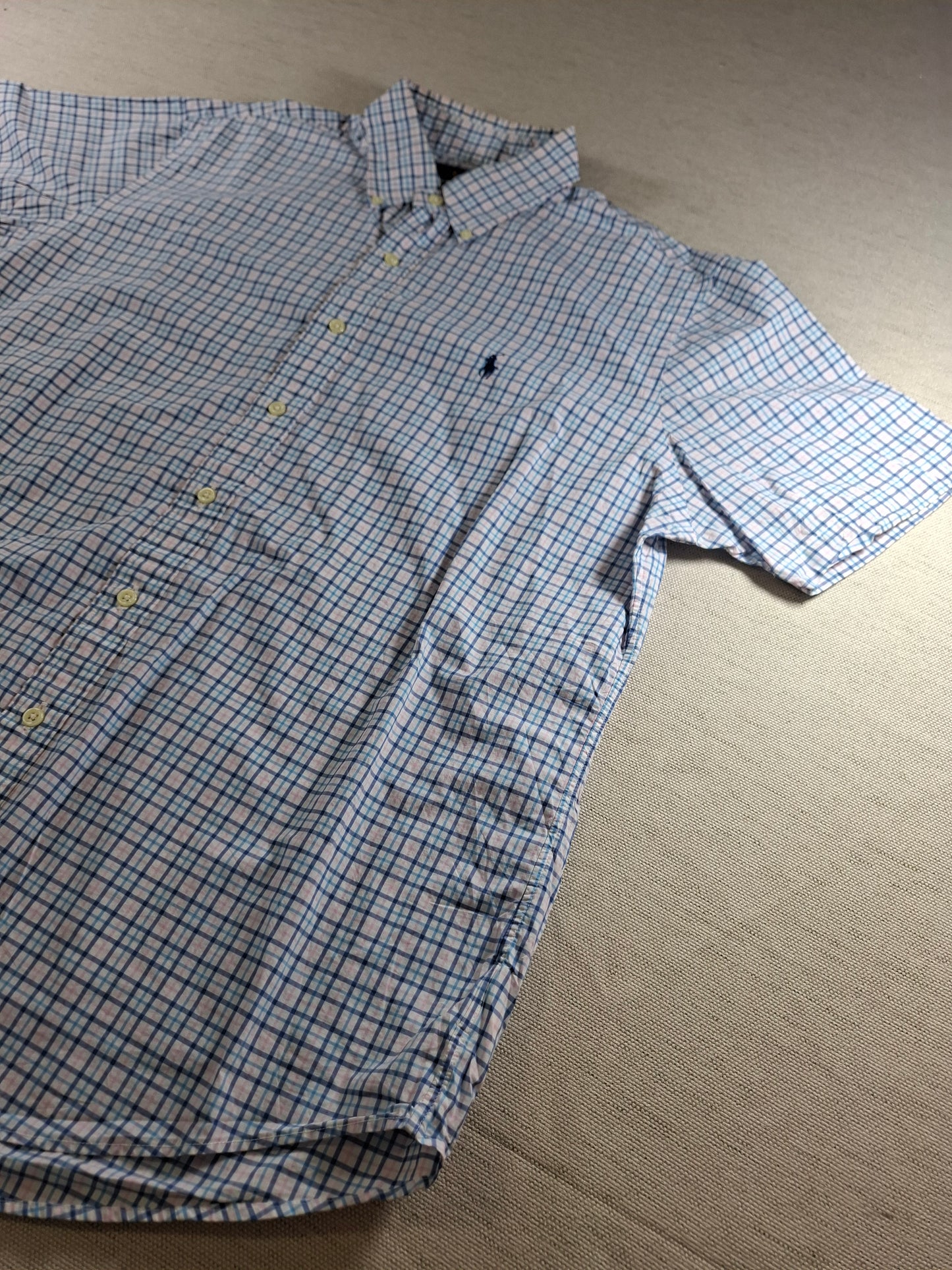 001370 Polo Ralph Lauren Button down shirt – Multi blue / white checkered, Size L