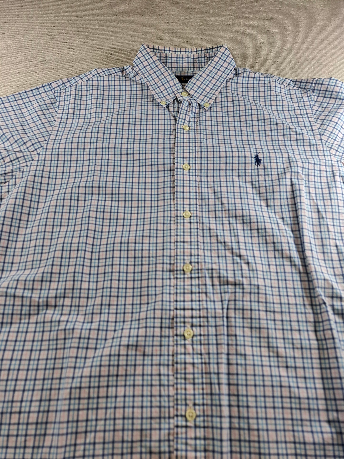 001370 Polo Ralph Lauren Button down shirt – Multi blue / white checkered, Size L