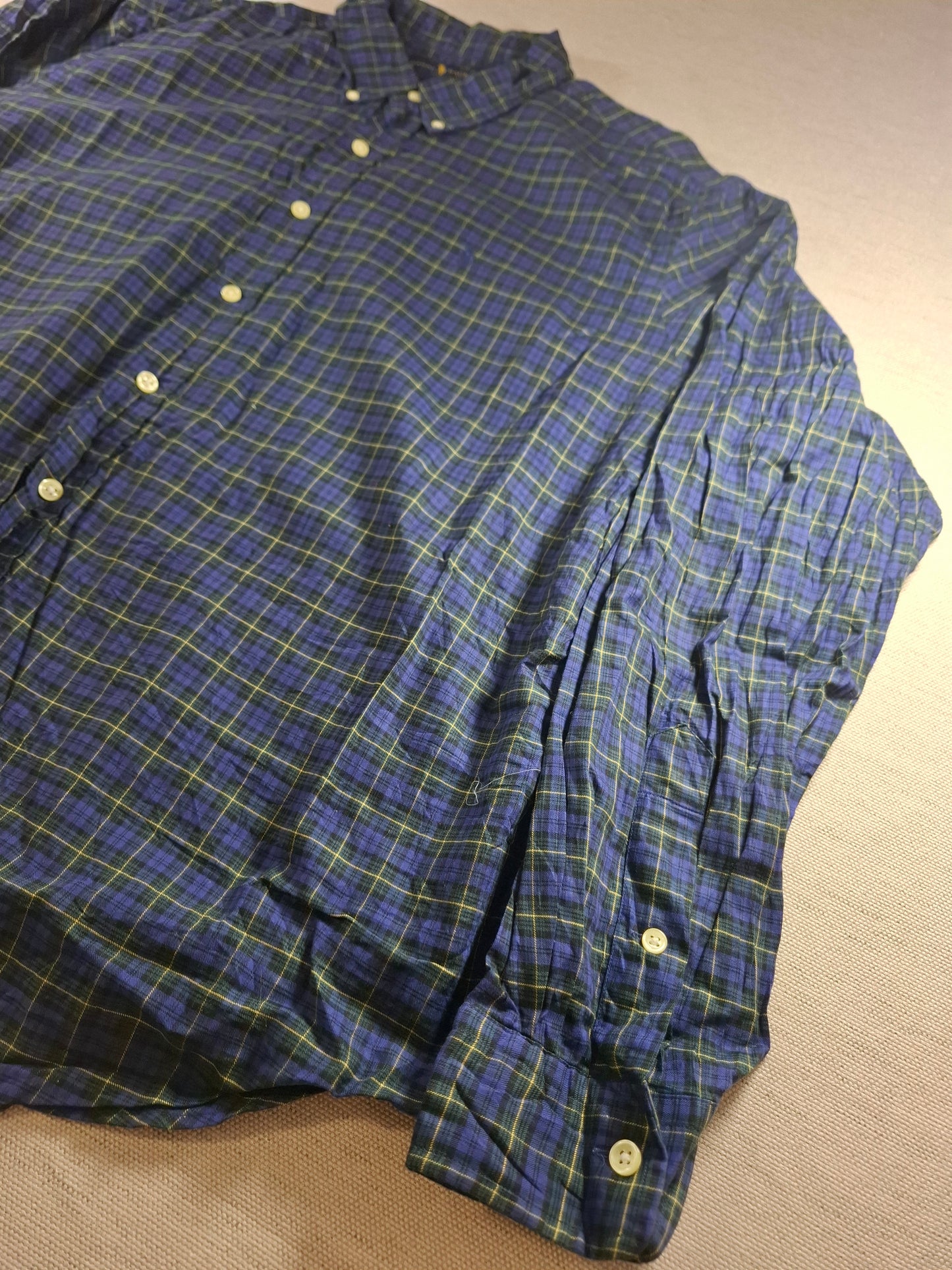001371 Polo Ralph Lauren Button down shirt – Blue/ green checkered, Size XXL