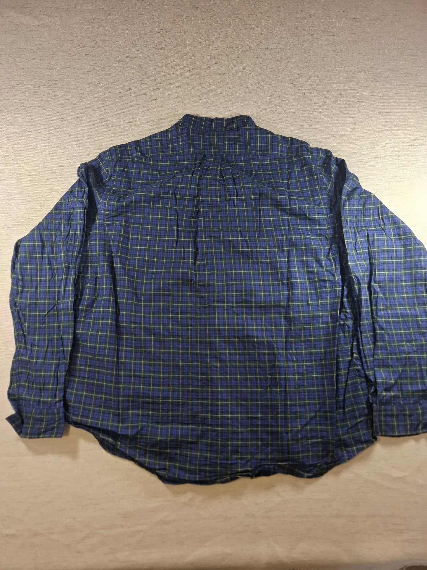 001371 Polo Ralph Lauren Button down shirt – Blue/ green checkered, Size XXL