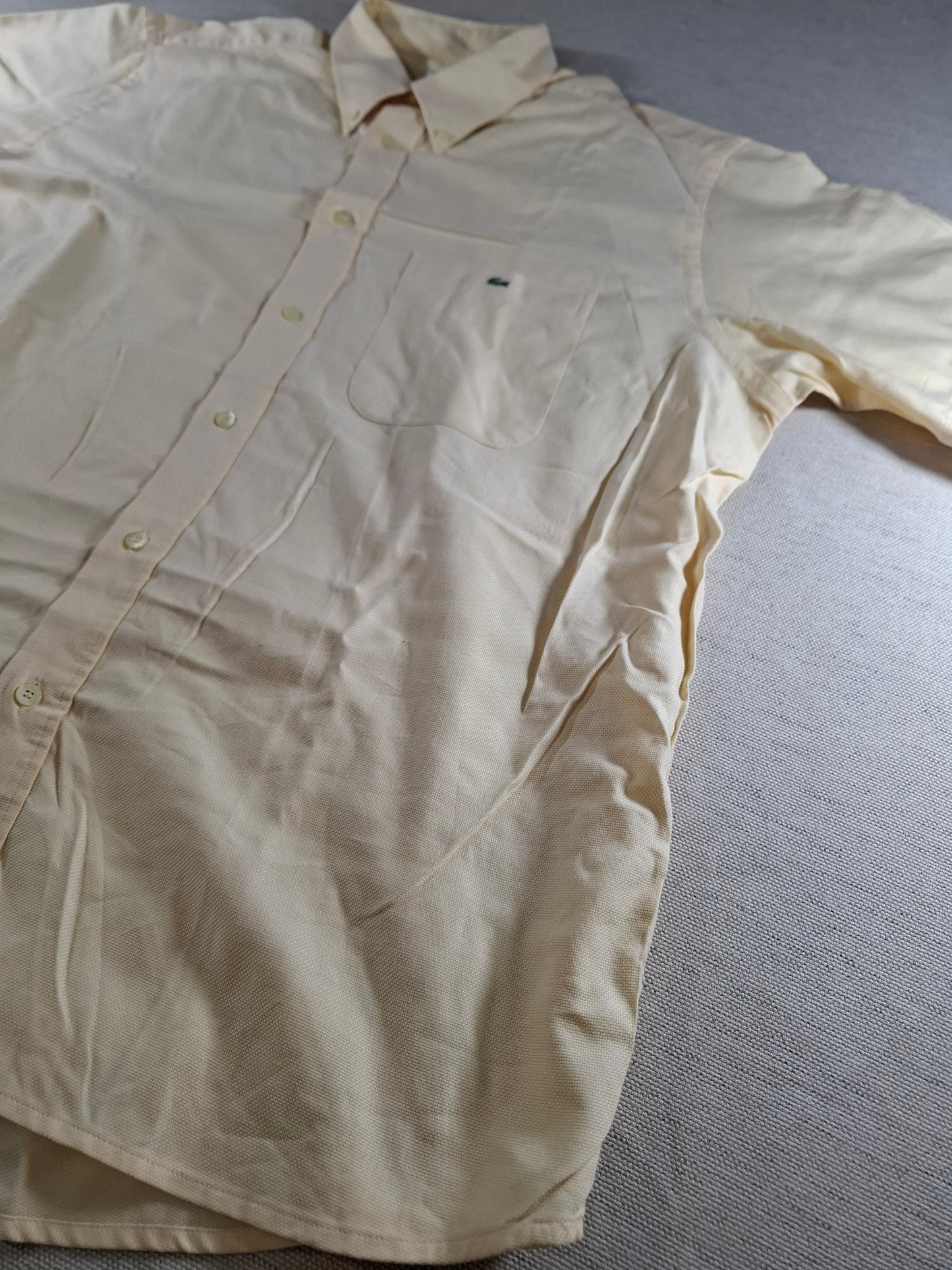 001373 Lacoste Button down shirt – Coral/ Orange/ Yellow, Size 43