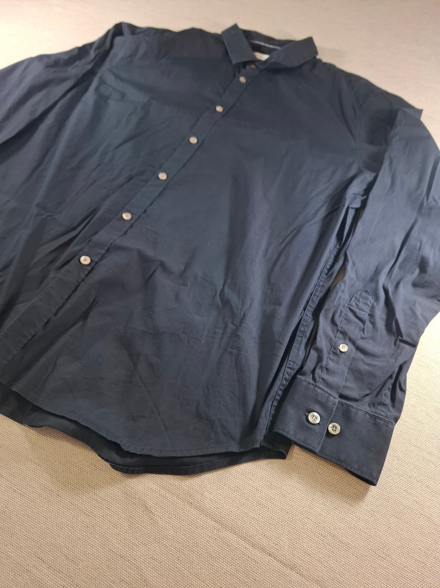 001374 Lacoste Button down shirt – Black, Size FR 46 US 18 1/2