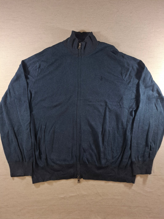 001375 Polo Ralph Lauren Full zip sweater – Navy blue, Size XL