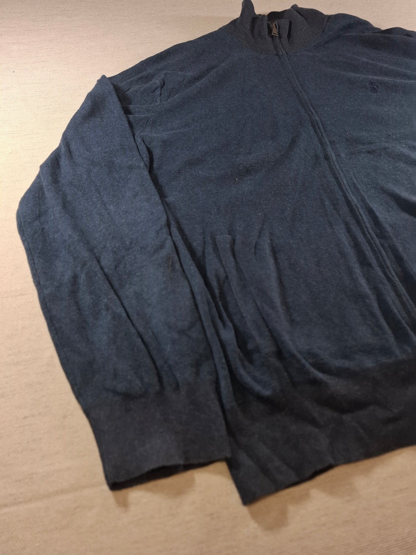 001375 Polo Ralph Lauren Full zip sweater – Navy blue, Size XL