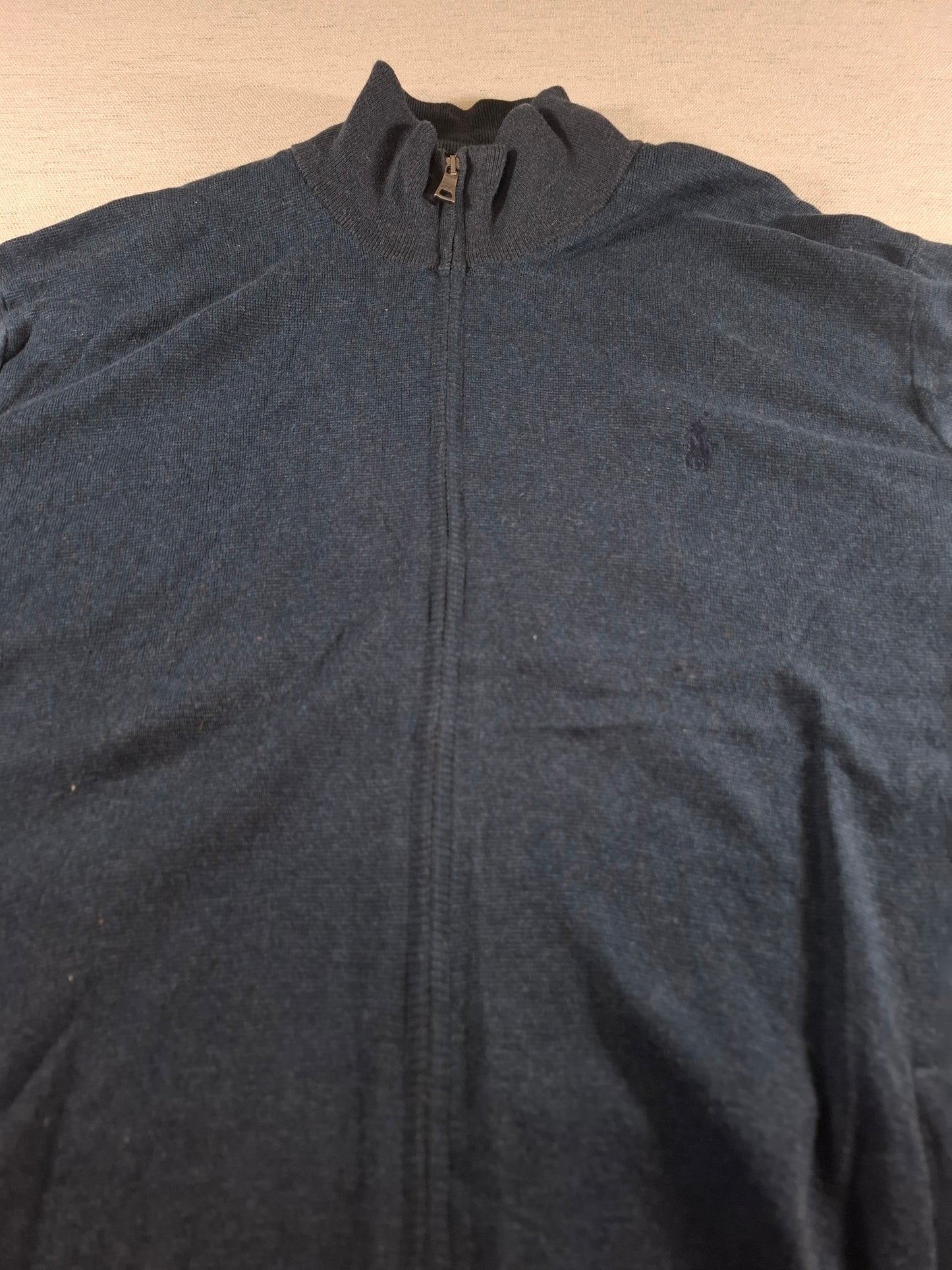 001375 Polo Ralph Lauren Full zip sweater – Navy blue, Size XL