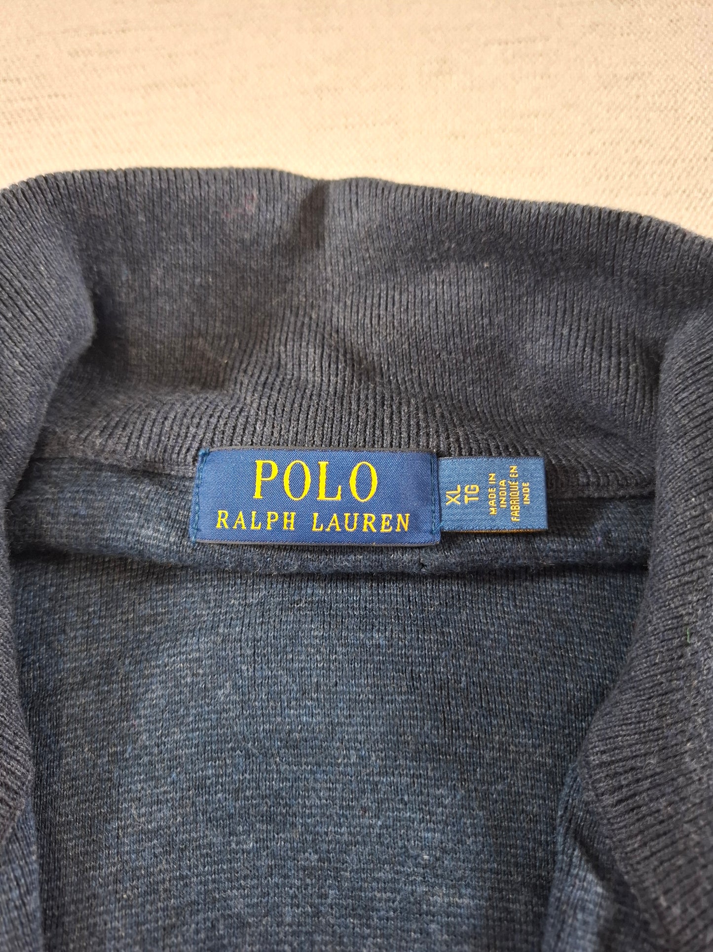 001375 Polo Ralph Lauren Full zip sweater – Navy blue, Size XL