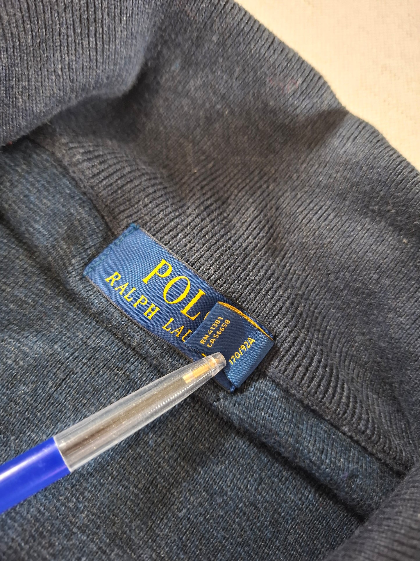 001375 Polo Ralph Lauren Full zip sweater – Navy blue, Size XL