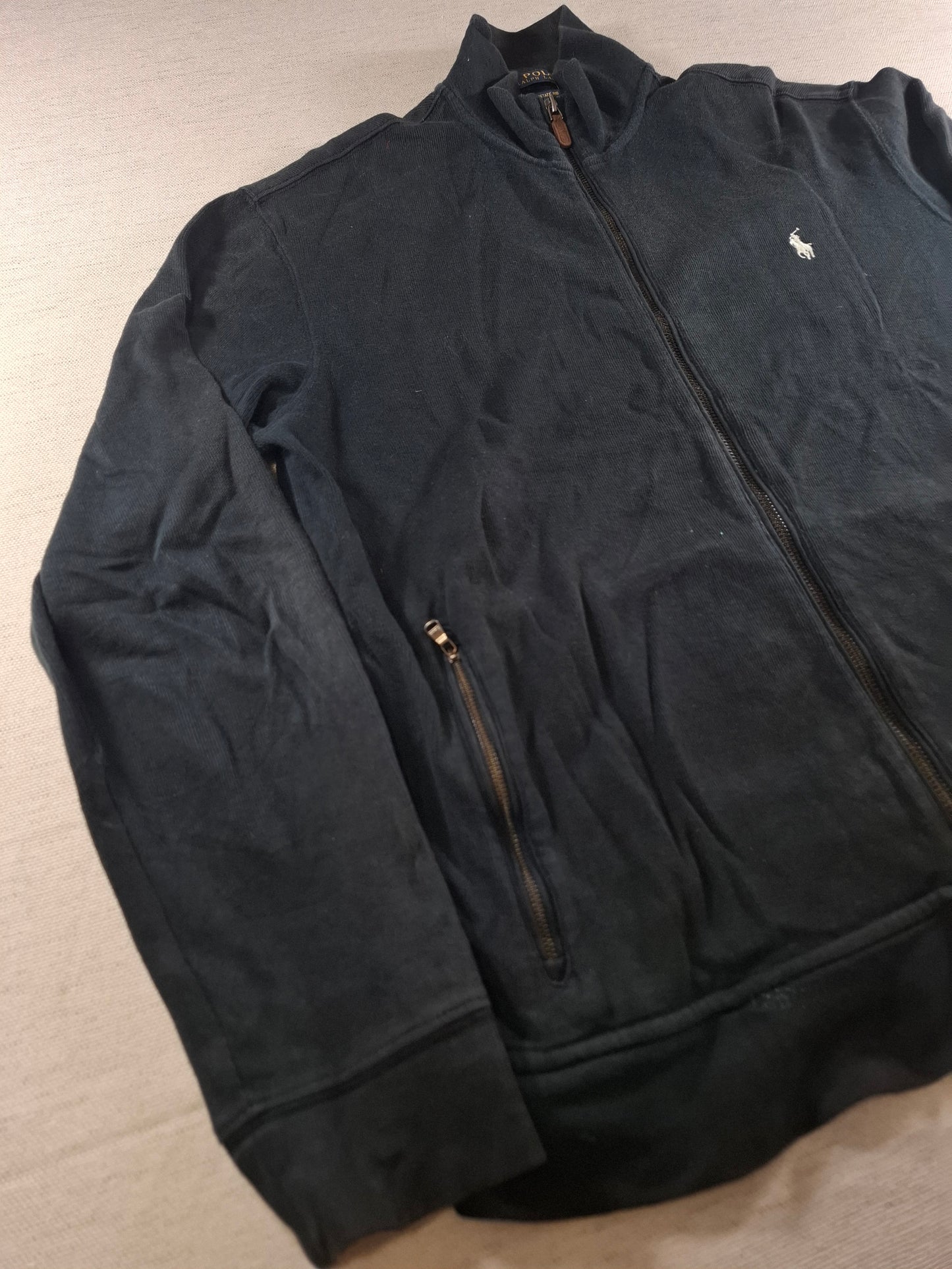 001376 Polo Ralph Lauren Full zip sweater – Black, Size M