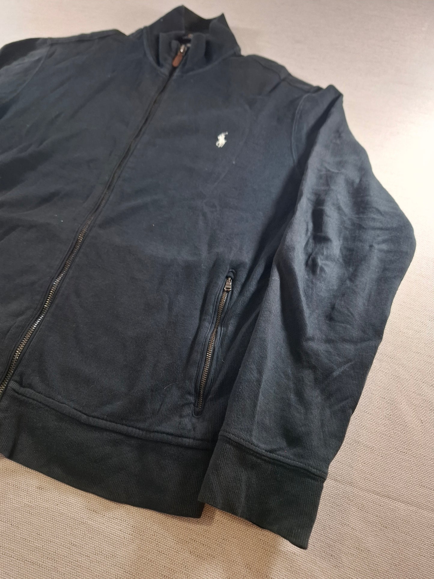 001376 Polo Ralph Lauren Full zip sweater – Black, Size M